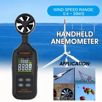 digital anemometer battery operated handheld wind speed meter lcd backlight display 0 4 30ms wind speed measuring tool tester