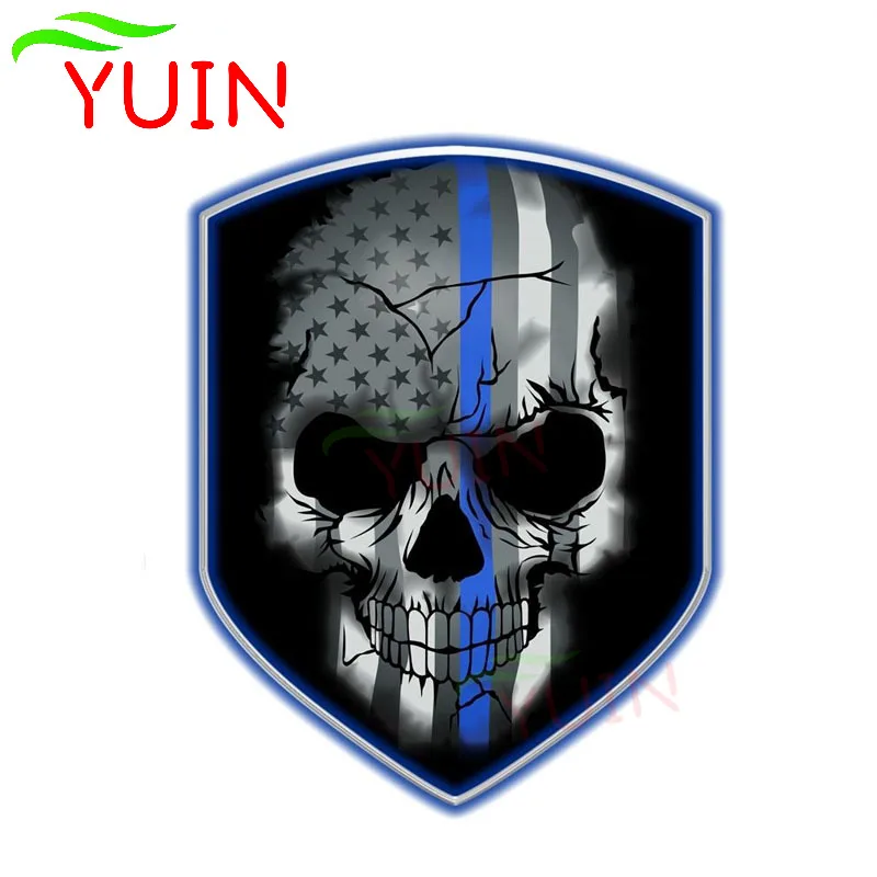 

Shield Decals Skull Car Sticker Personality Creative Auto Parts PVC Window Bumper Decoration Motorcycle Waterproof Decal 13*10cm