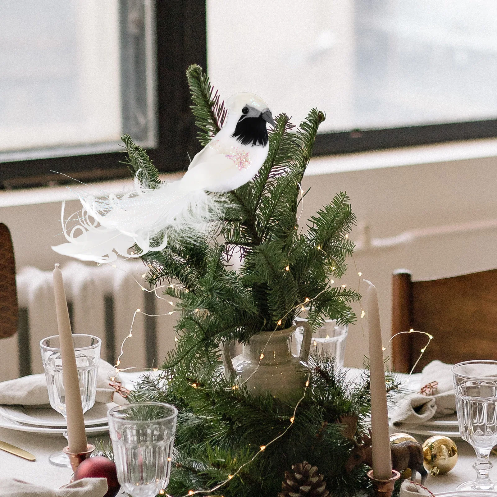 

Fake Stand Bird Craft With Clip Christmas Tree Ornaments Wedding Decoration Artificial Feather Birds Christmas tree decorations