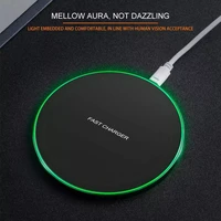 smart qi wireless charger metal intelligent charge type quick charge round smart charging base pad stylish high speed charger