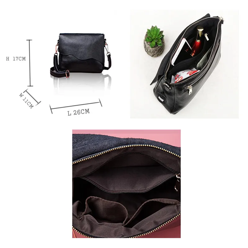 2023 Luxury Genuine Leather Women's Shoulder Bags for Women Fashion Ladies CrossBody Bag Female Cow Leather Flap Handbags