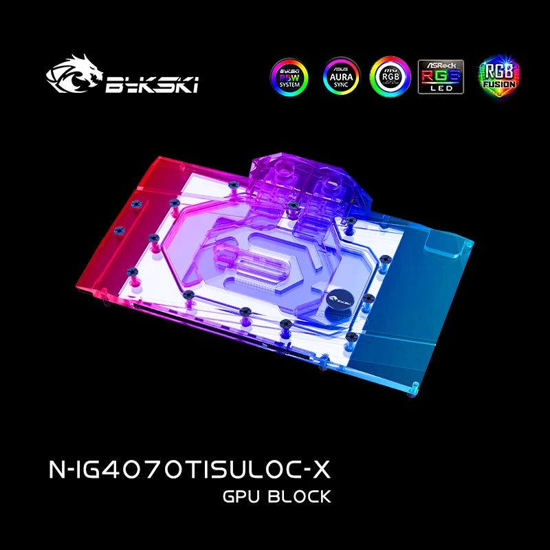 Блок графического процессора Bykski для красочной видеокарты IGame RTX 4070Ti SUPER Ultra W OC 16