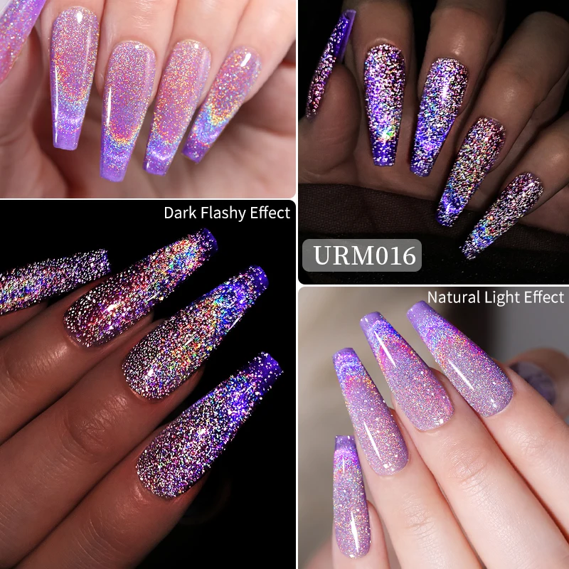UR SUGAR 7.5ml Reflective Cat Magnetic Gel Polish Semi Permanent Glitter Spring Summer Soak Off UV Led Nail Art Varnish |