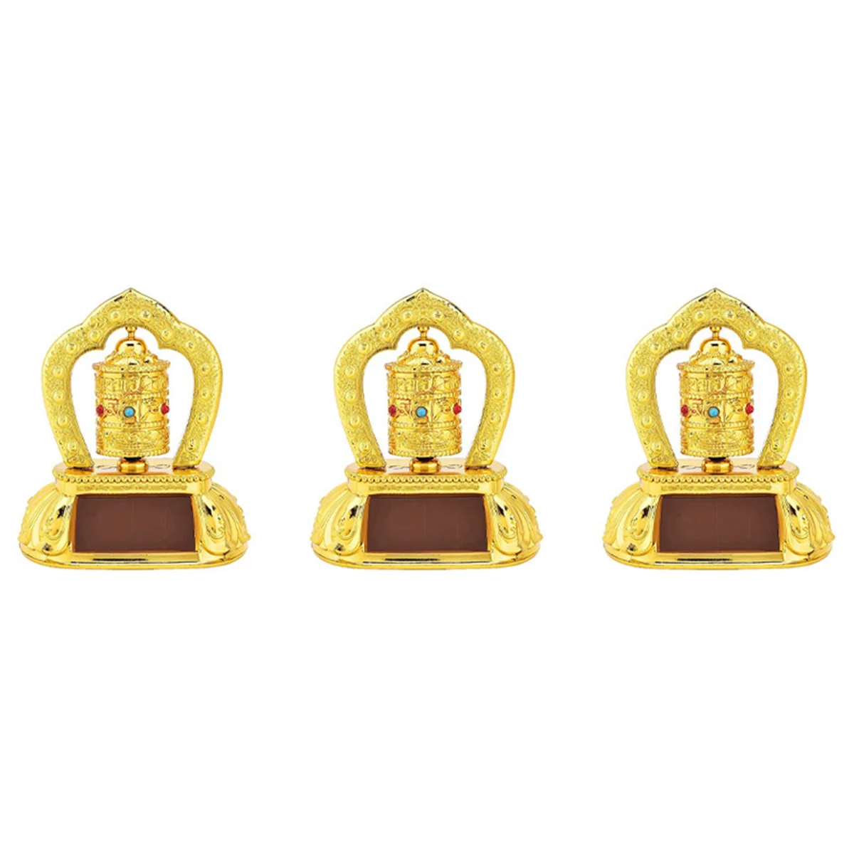 

3X Solar Energy Prayer Wheel, Car Spinning Prayer Wheel Solar Energy Power Tibetan Buddhist Prayer Wheel Car Decoration