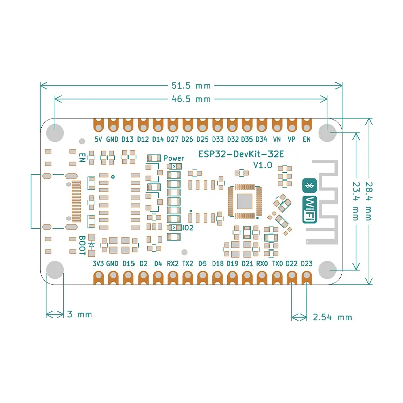 Фото Макетная плата Esp32, 30-контактный тип C, Wi-Fi + Bluetooth, двухъядерный процессор, беспроводной модуль, Esp32-devkit-32e, основная плата V3, аналогичная Esp8266 №4