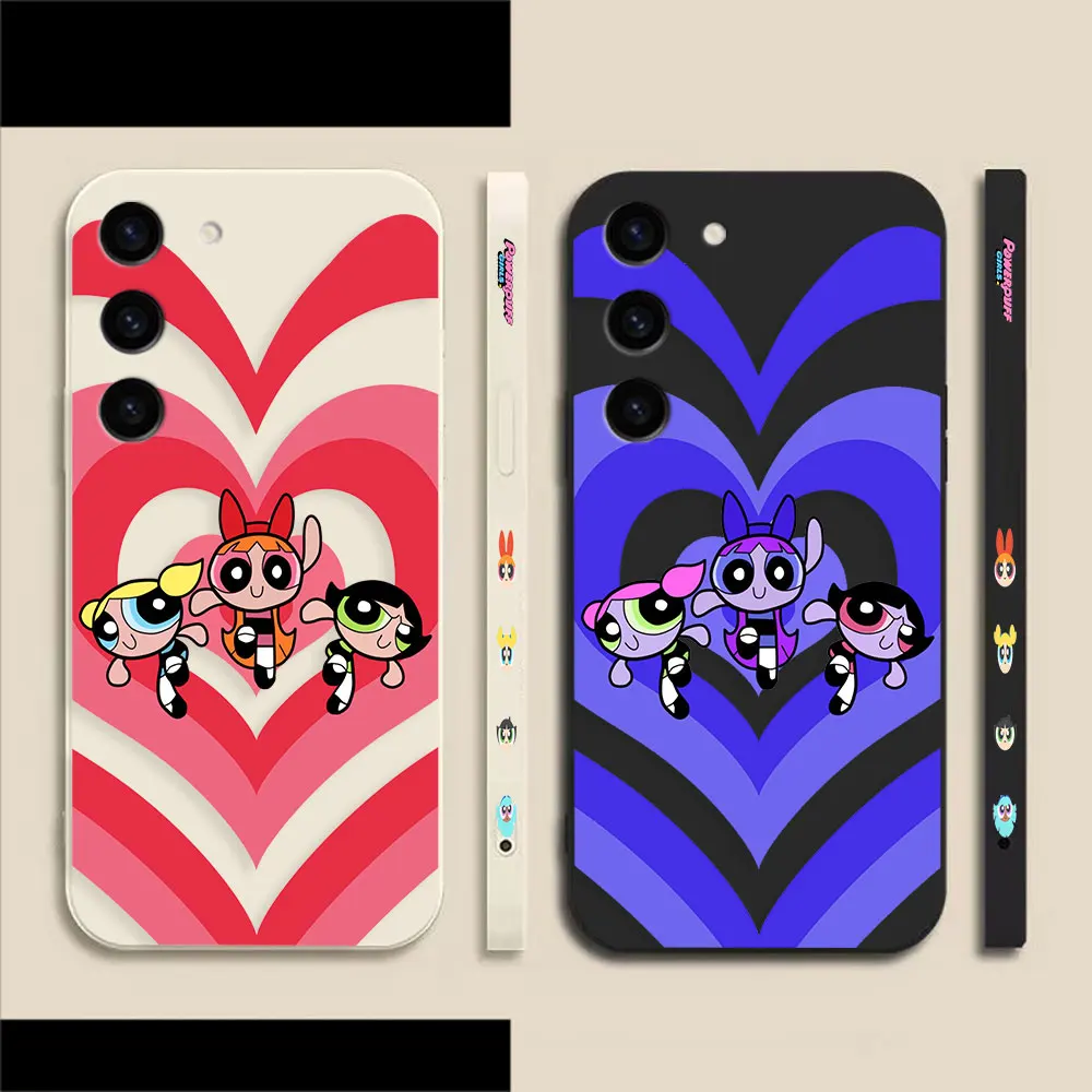 

Lovely Heart The P-Powerpuff Phone Case For Samsung S23 S22 S21 S20 FE S11 S11E S10 S10E S9 S30 Ultra Plus 4G 5G Case Funda Capa