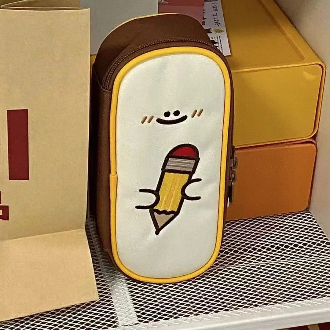 

Креативная Студенческая Милая двухслойная многофункциональная настольная маленькая сумка для хранения ручек большой емкости