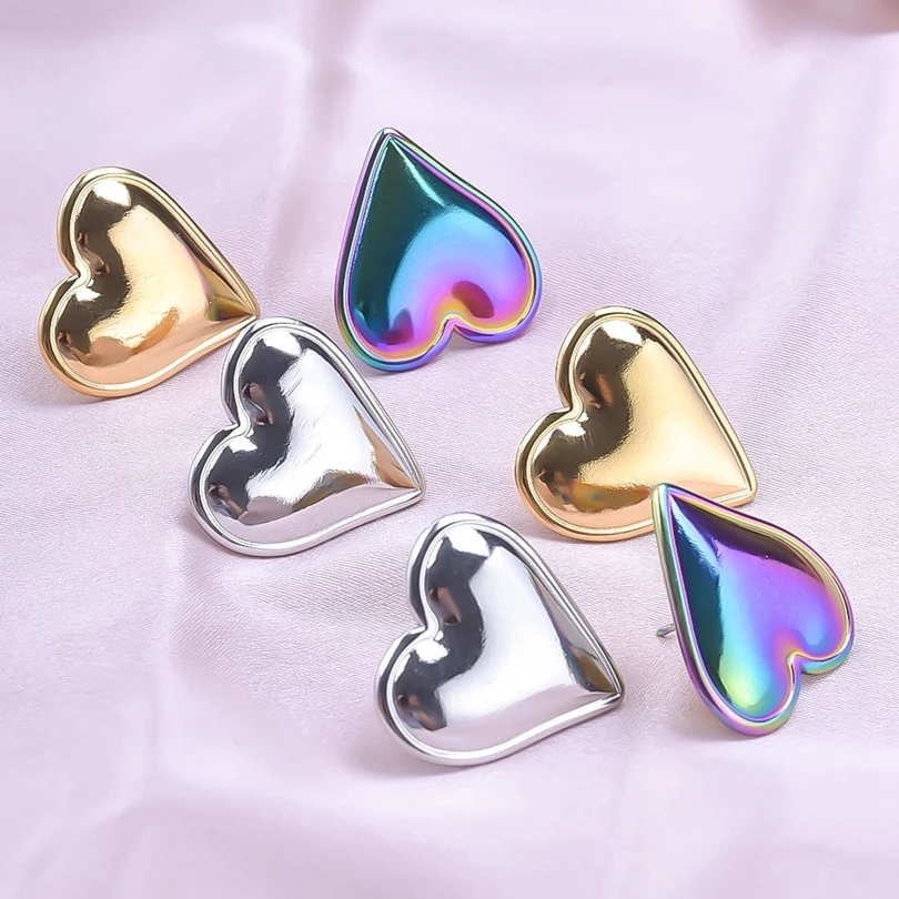 6 шт./партия женские серьги-гвоздики из нержавеющей стали