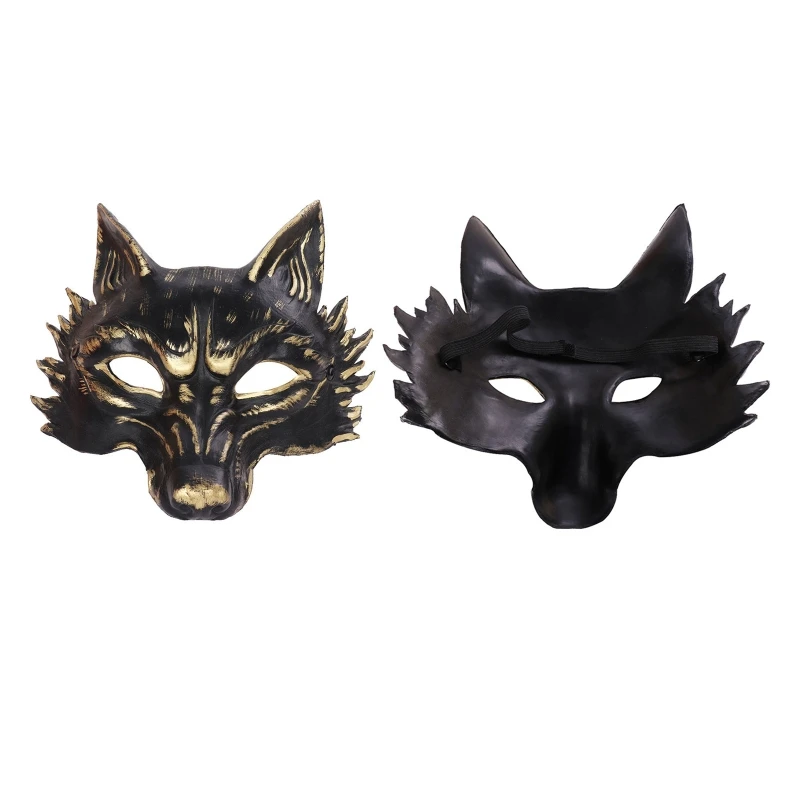 Мужская и женская маска волка лиса маскарадная полумаска головной убор