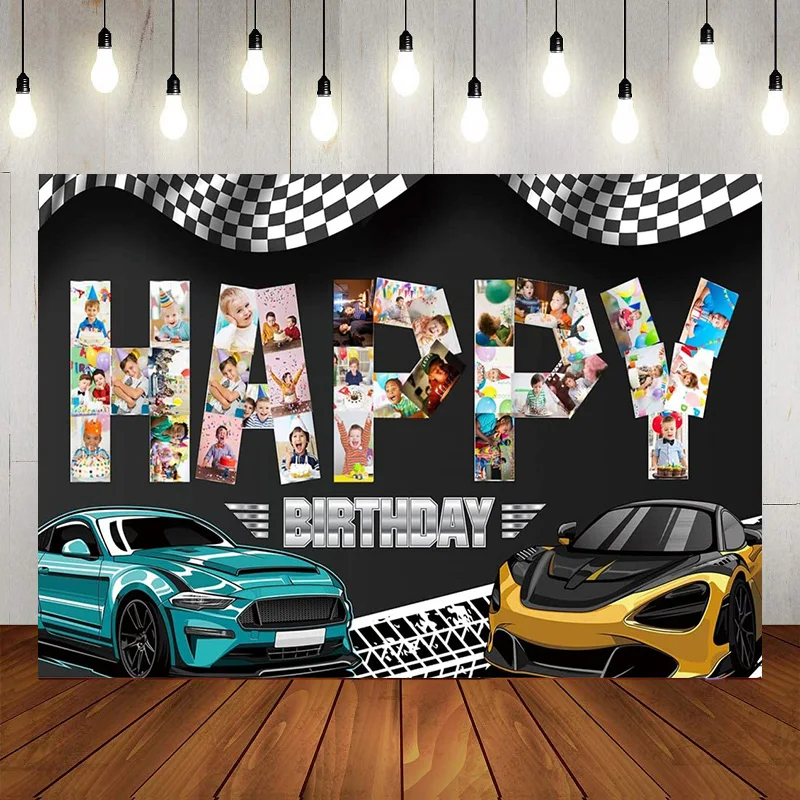 

Vintage Car Photography Backdrop Bithday Party Route 66 Gas Station Background Photo Banner Poster Decoration Party Baby Showe