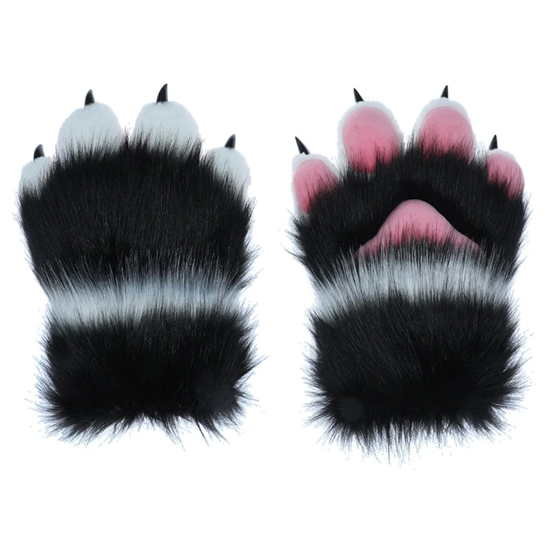 

Adult Kids Halloween Gloves Cosplay Mittens Cozy Gloves Cartoon Animal Paw Shape Mittens Carnival Party Supplies