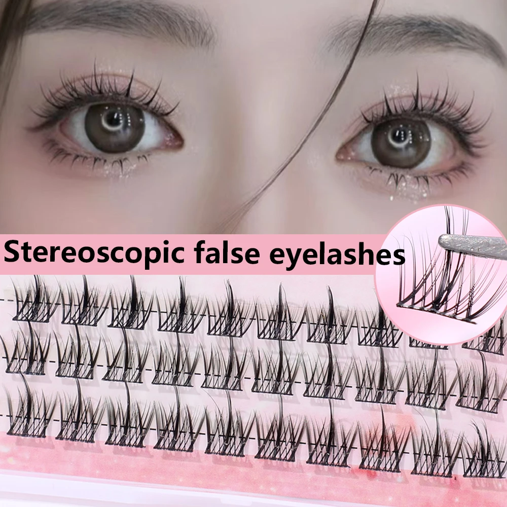 

Manga 3D Single Cluster False Eyelashes Professional Make-up Individual Eye Lash Extension Naturally Mixed Length Flared Lashes