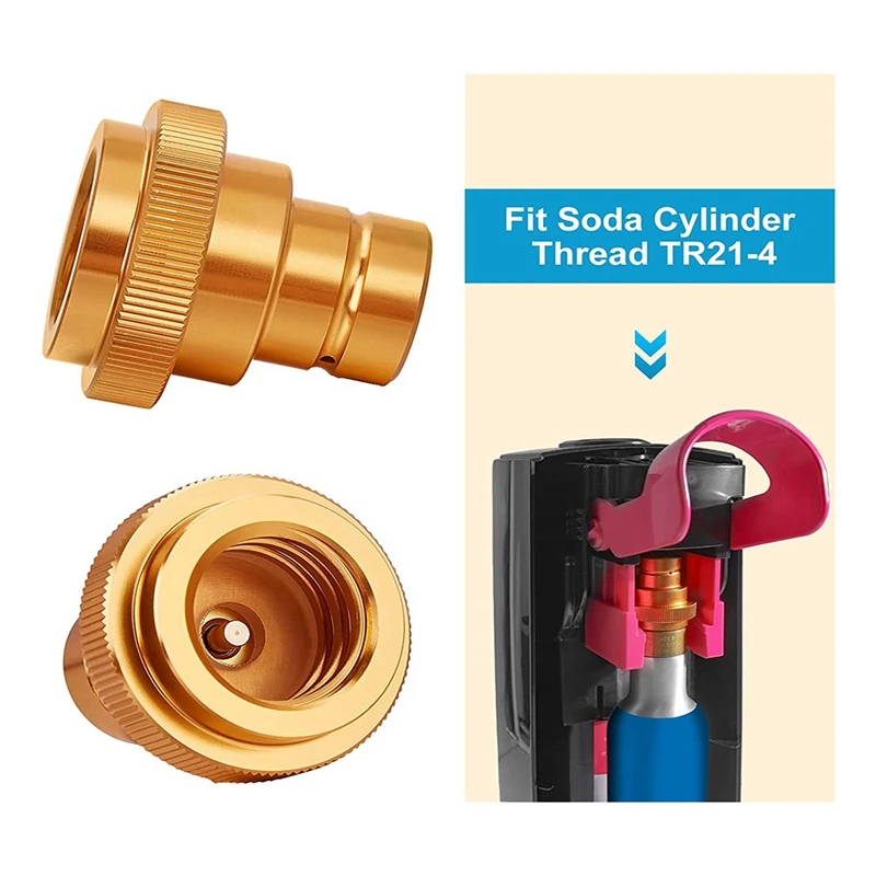 

Adapter For CO2 Soda Water Bubbler,Connecting CO2 Cylinder With TR21-4 Male Thread Soda Maker Valve Refill Accessories