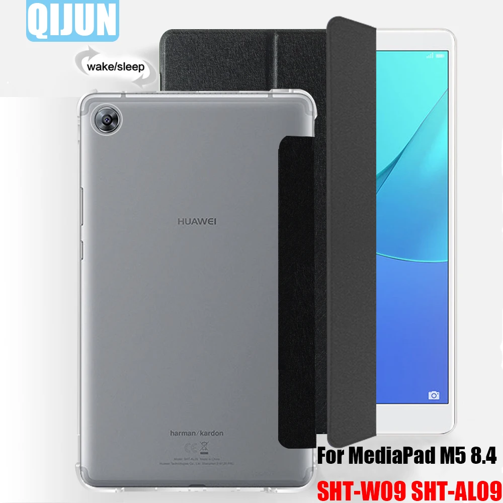 

For Huawei MediaPad M5 8.4" 2018 Tablet Case Smart Wake Cover funda flip Leather Tri fold case stand Sleeve for SHT-W09 SHT