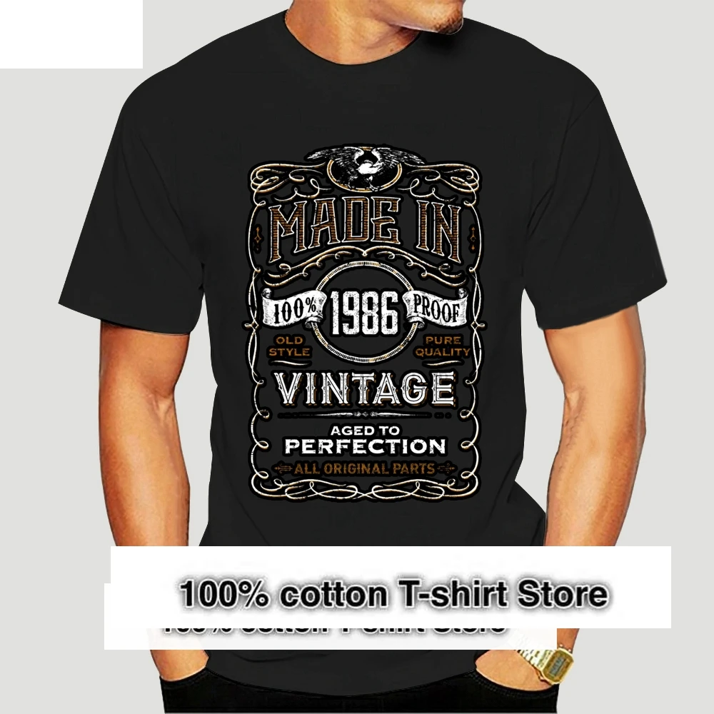 

Made In 1986 T-Shirt Born 31st Year Birthday Age Present Vintage Funny Mens Gift Short Sleeves Cotton T Shirt Game Shirt 5774A