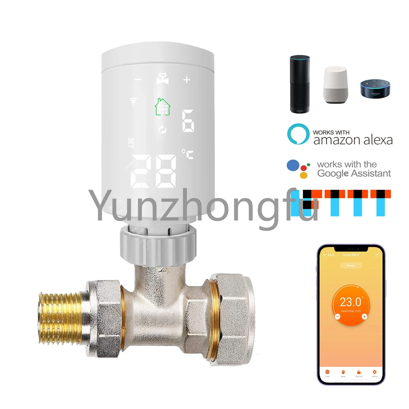 Умный домашний термостат с радиатором и клапаном для подогрева воды