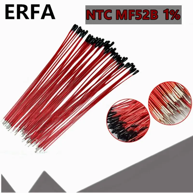 

10pcs NTC MF52B 10K 100K 3435 Probe strap wire B3435 B3950 1% Enameled wire Temperature control sensor