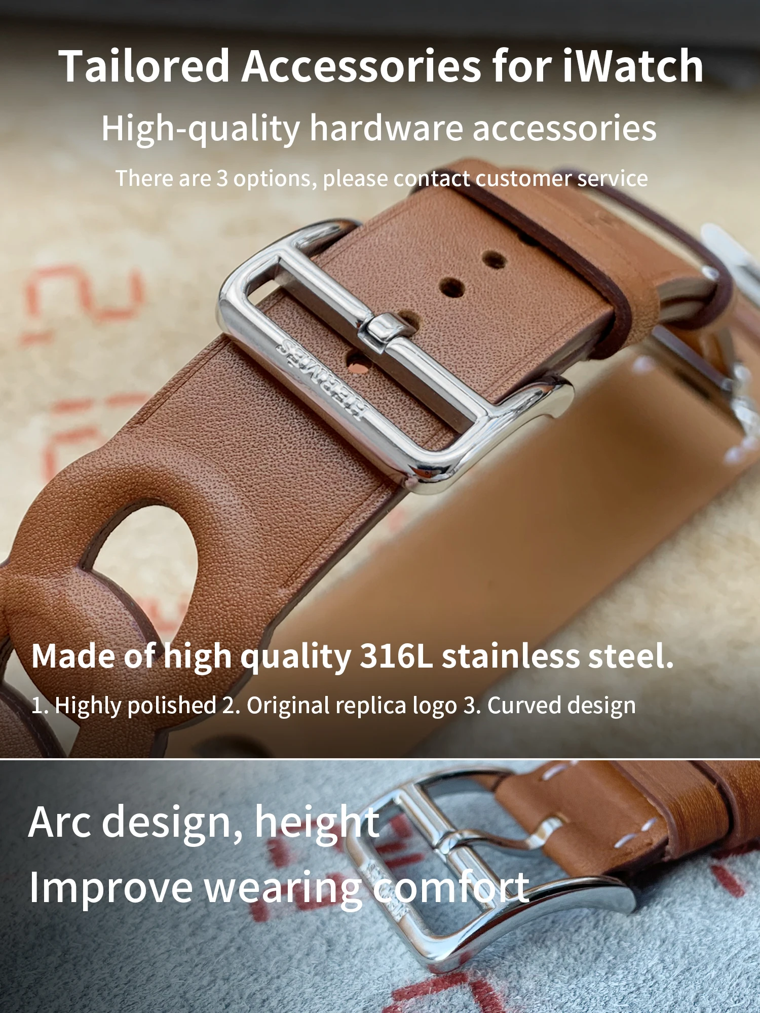 Jincor High Quality Double Tour Band For Apple Watch S8 Ultra 8 7 6 Se 5 4 3 Iwatch Strap Fashion Men Women 14mm Width 41mm 45mm enlarge
