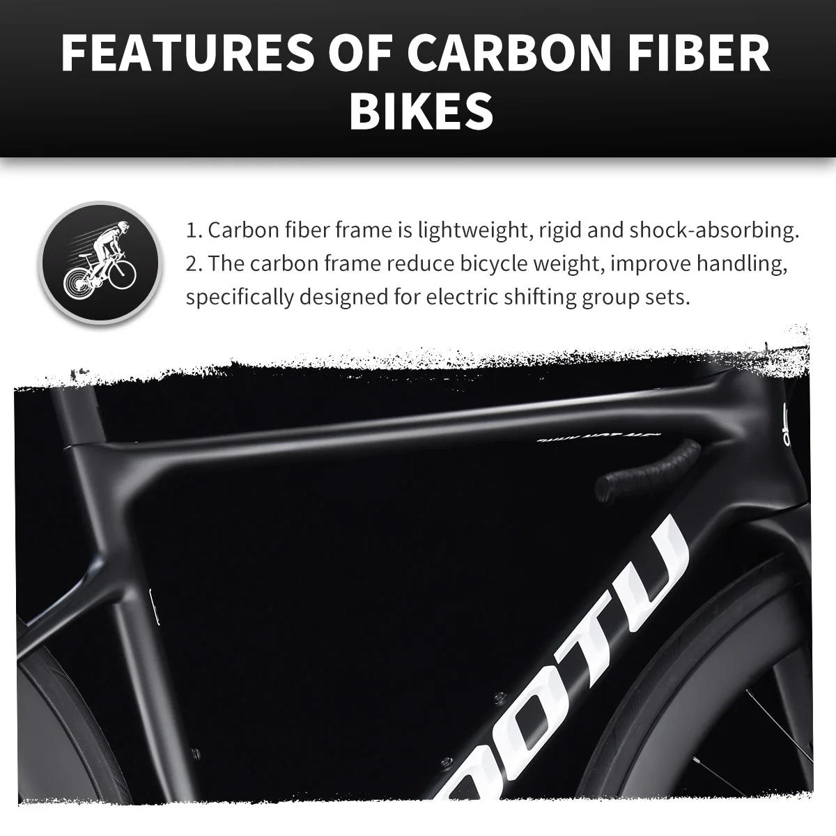 KOOTU Полностью углеродное волокно Шоссейный велосипед Электронный с