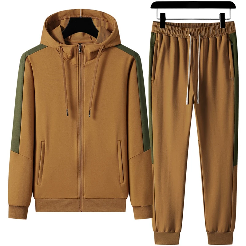 Мужской спортивный костюм с капюшоном черный из двух предметов Толстовка и