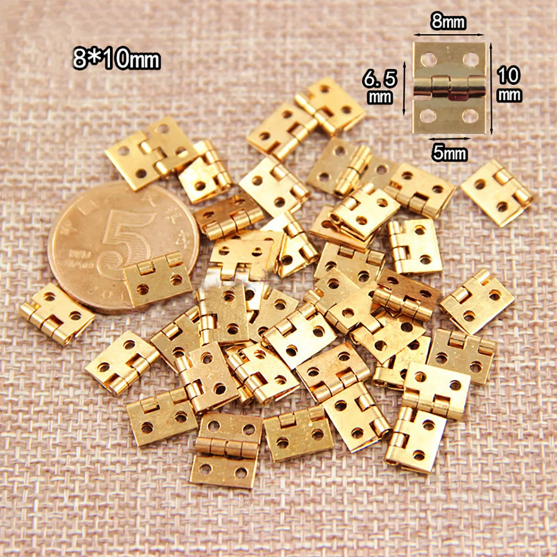 

Mini Brass Folding Hinge 8*10mm DIY Gift Box Jewelry Box Wooden Box Connector Furniture Hardware Decorative Fittings