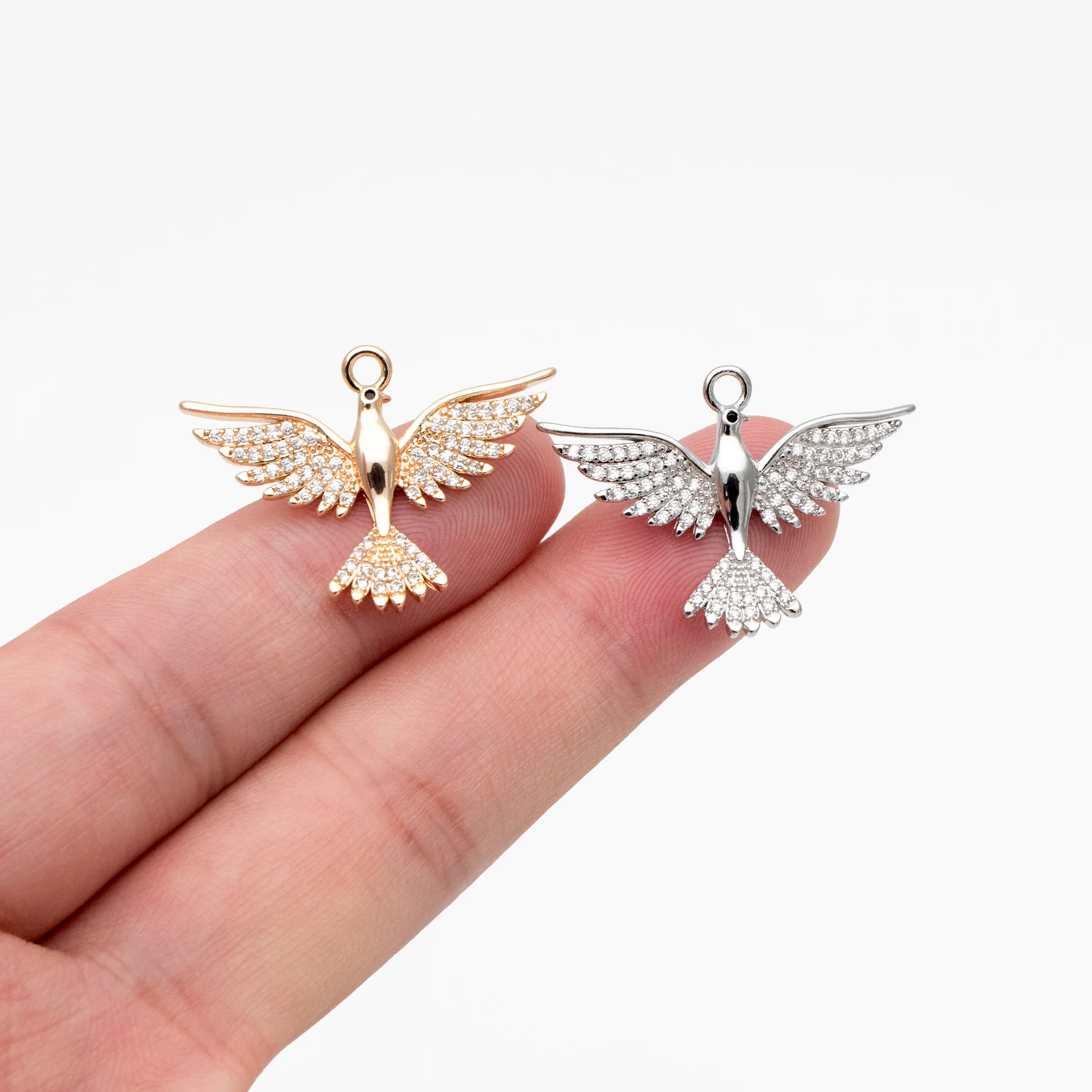 4 шт. подвеска в виде американского орла с цирконием золотого/серебряного тона из