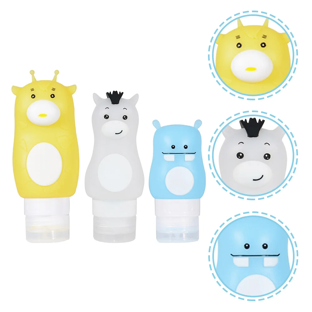 

3 Pcs Silicone Squeeze Sauce Bottle Travel Toiletries Bottles Sub Silica Gel Practical Refillable Empty Lotion Small