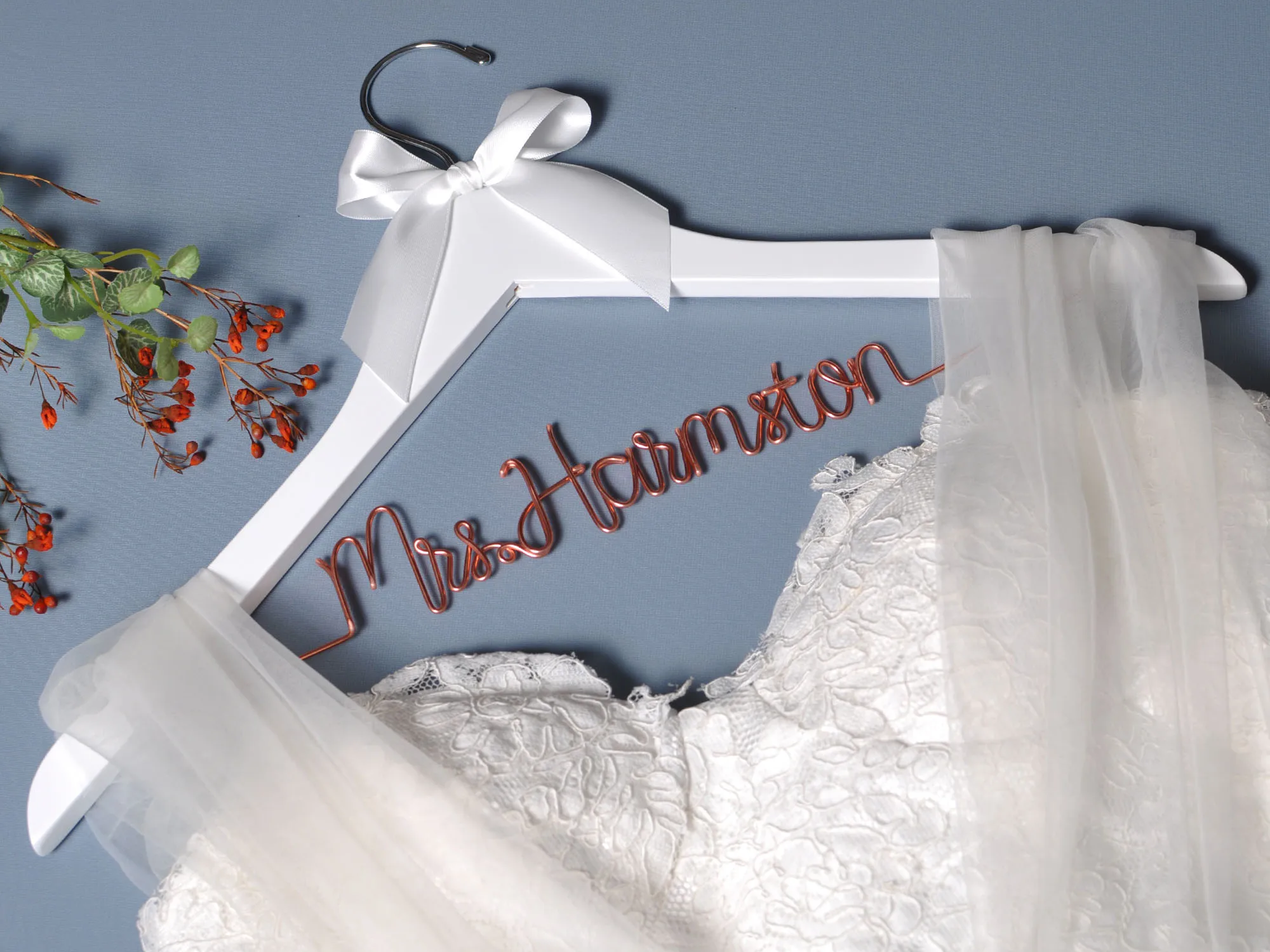 

Белая профессиональная Свадебная Вешалка, женский подарок для вечеринки невесты с бантом, вешалка для имени