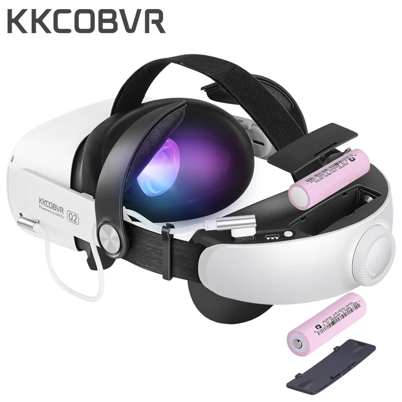 Online Kkcobvr q2 para oculus quest 2 elite cabeça ajustável cinta bateria substituição cinta de auréola bateria para quest2 vr acessórios