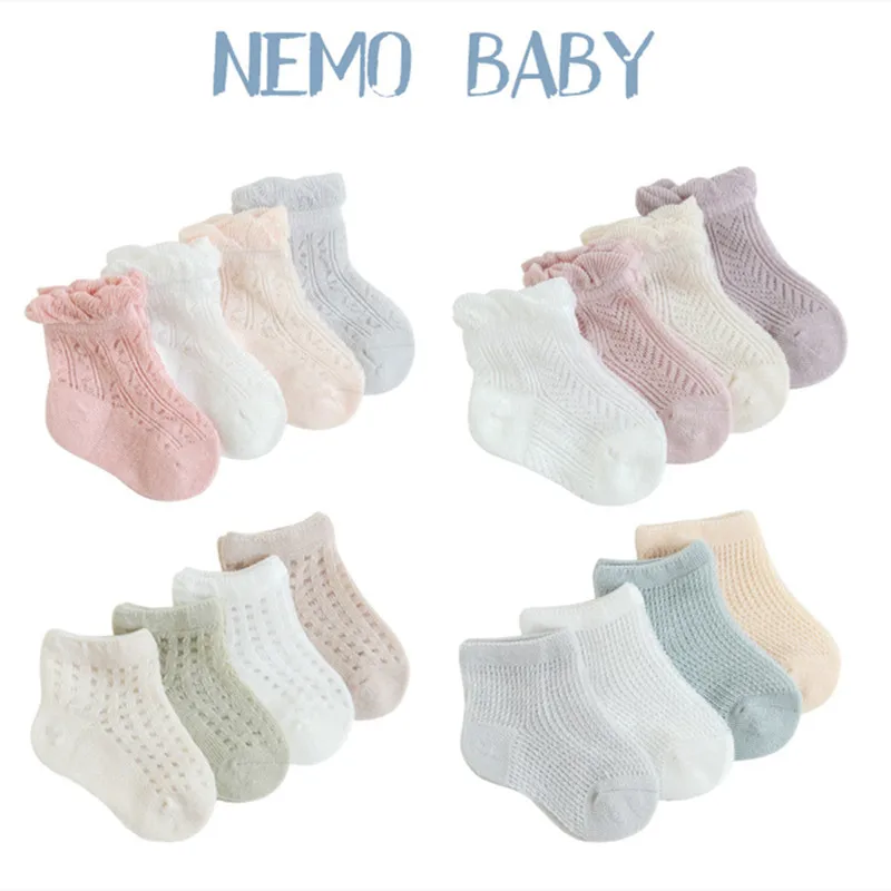 

4 пары, детские летние сетчатые тонкие носки