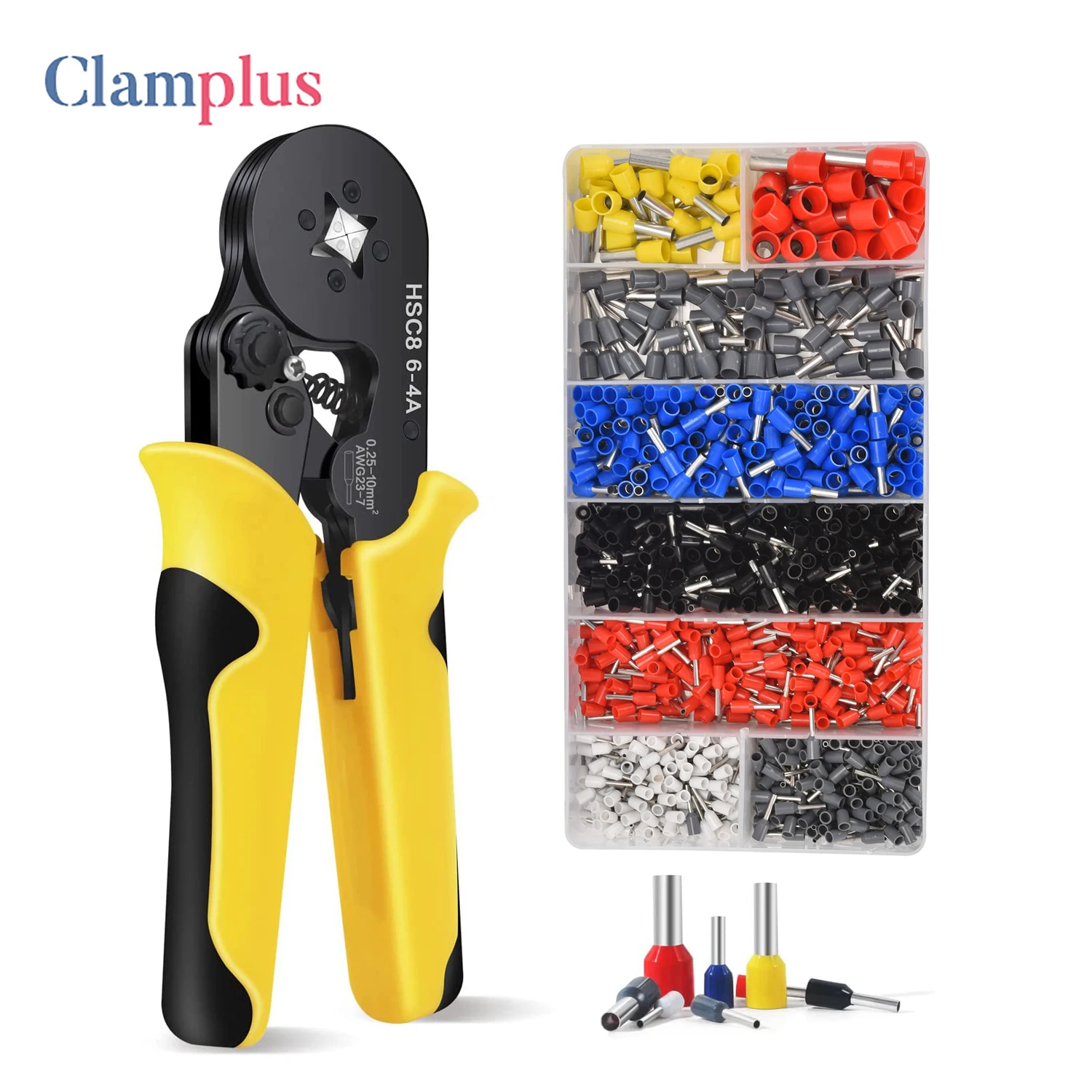 

Ferrule Crimping Plier Kit Professional Ferrule Wire End Terminals Crimp Tool 1200PCS AWG23-7 Tubular Connectors Crimper Tool