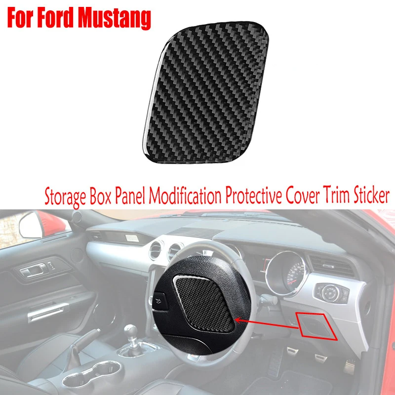 

Автомобильные аксессуары из углеродного волокна для Ford Mustang 2015-2020, коробка для хранения в салоне, модификация панели, защитный чехол, наклей...