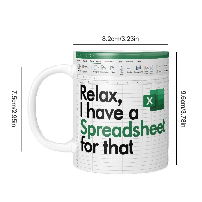 Керамическая чашка с узором Excel, Креативная чайная чашка, Портативная чашка для воды, Молочный сок, Офис, Дом, Веселый подарок, Новый (art.: 3920d21f59a37) - 3920d21f59a37