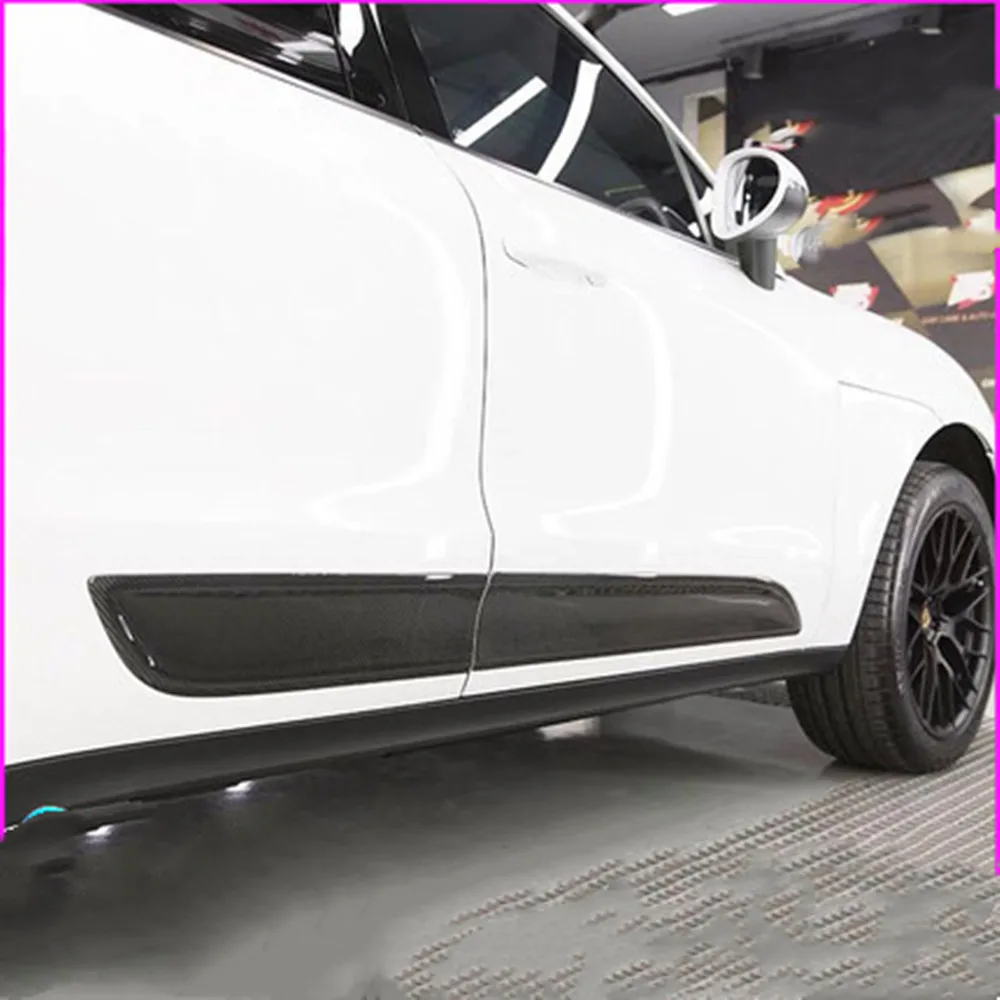 

Противоударная дверная полоса для отделки кузова автомобиля Porsche macan 2014-20, боковое формование из углеродного волокна, внешние части, аксессуары