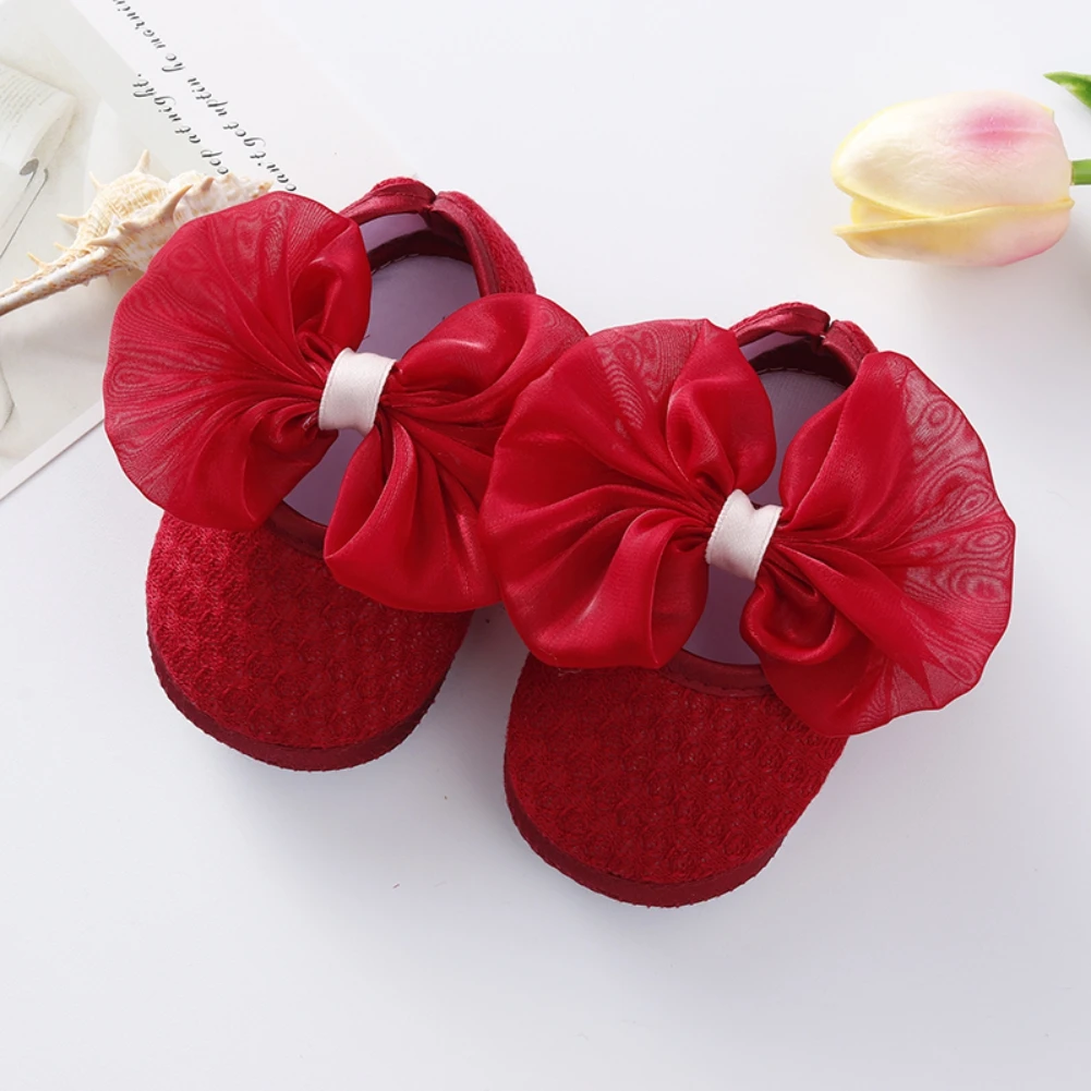 

Baywell Cute Newborn Baby Baptism Shoes Baby Girl Bow First Walker Toddler Baby Soft Prewalker for 0-12 Months