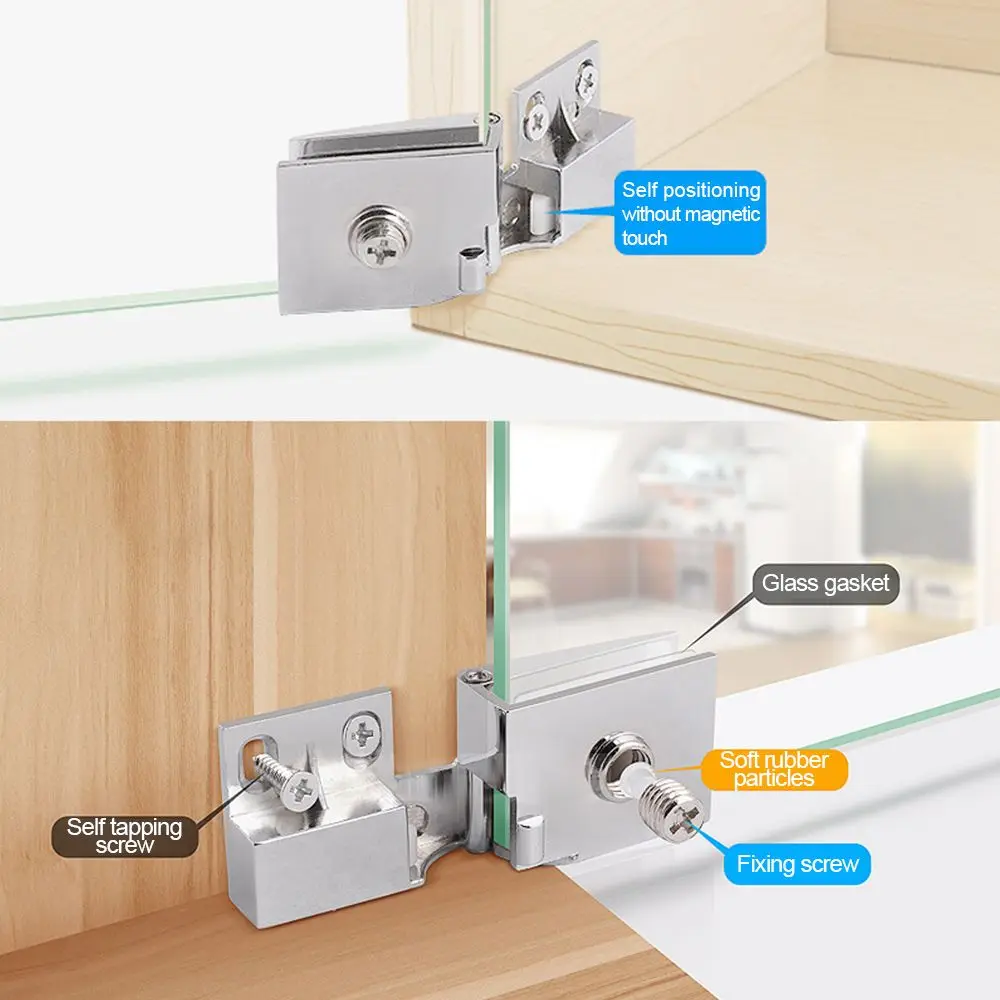 Стеклянные дверные петли из цинкового сплава самозакрывающиеся с боковым