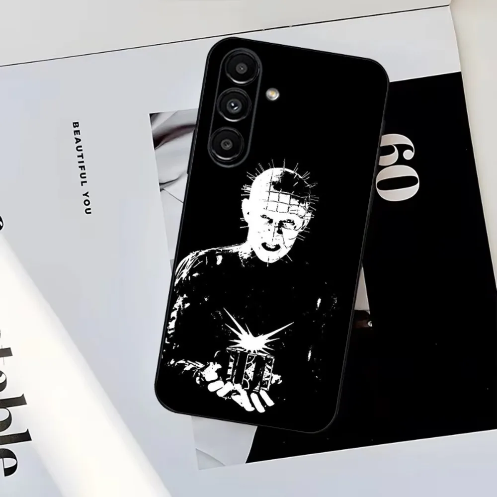 P-Pinhead Hellraiser Horror Phone Case For Samsung S25 S24 S23 S22 S21 S20 S10 Ultra Plus Lite FE Soft Silicone Black Cover