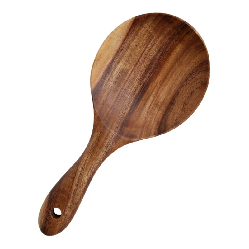 

Natural Wooden Rice Paddle Spoon Non-stick Rice Scooper Food Serving Spoons Tool