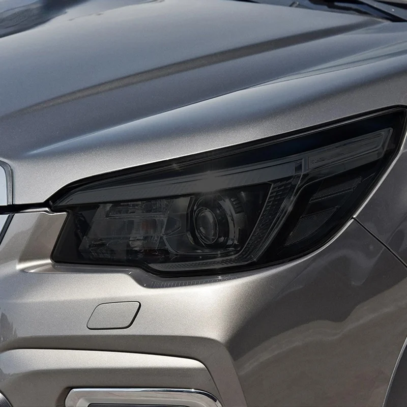 

2 Pcs Car Headlight Protective Film Headlamp Restoration Transparent Black Tpu Sticker for Subaru Forester 2019 2020 Accessories