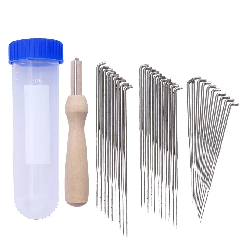

60 Pcs Mix Size Felting Needles DIY Wool PIN Felting Tools Kits with Wooden Handle and Needle Bottle Wool Felt Tools