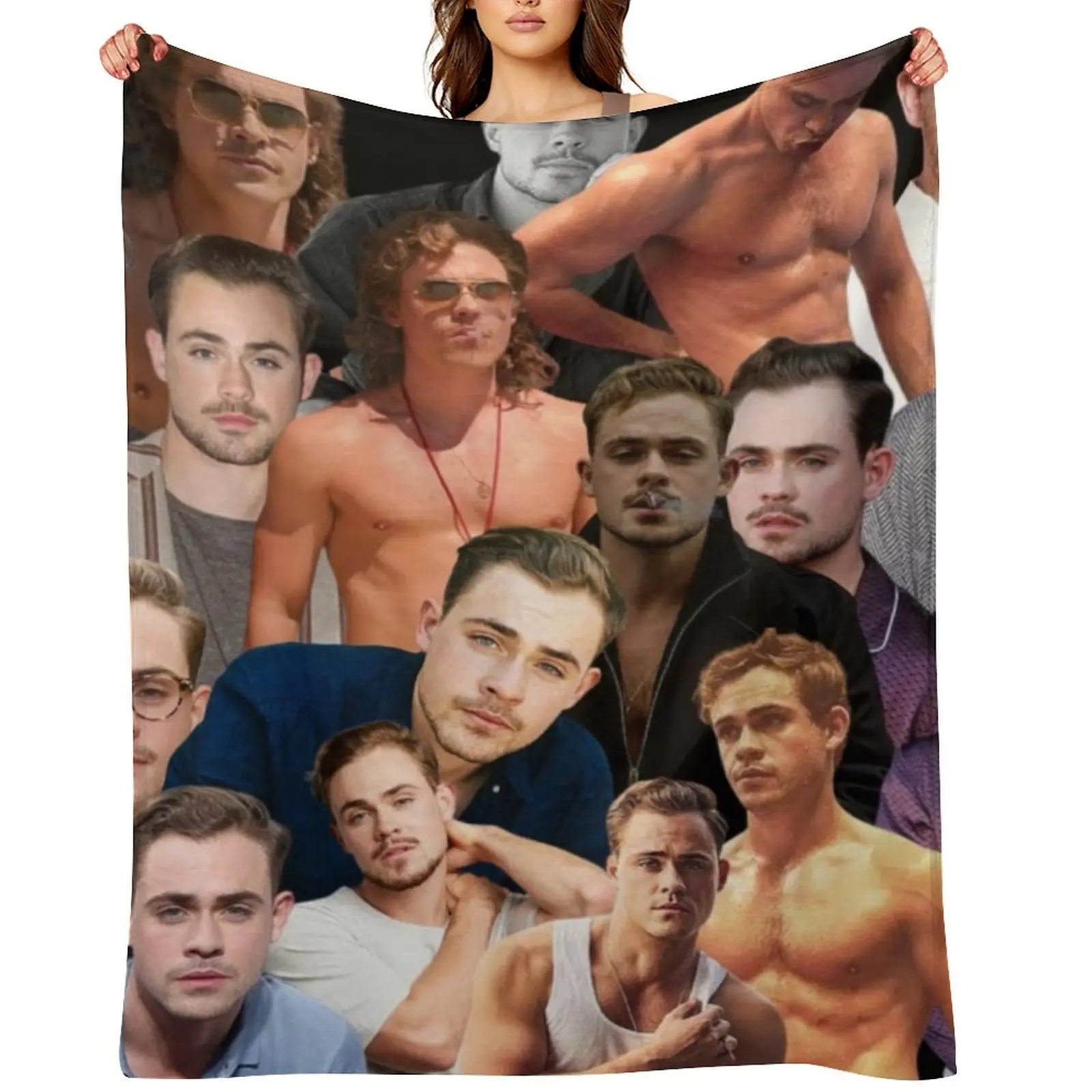 Фото Одеяло Dacre Montgomery с фотоколлажем, фланелевое одеяло для дивана-кровати, одеяло для дивана, милые клетчатые одеяла №1