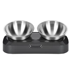 Миска для кошек и собак, из нержавеющей стали, легкая в уходе, с подставкой, металлическая, двойная, одинарная, фидер для кормления