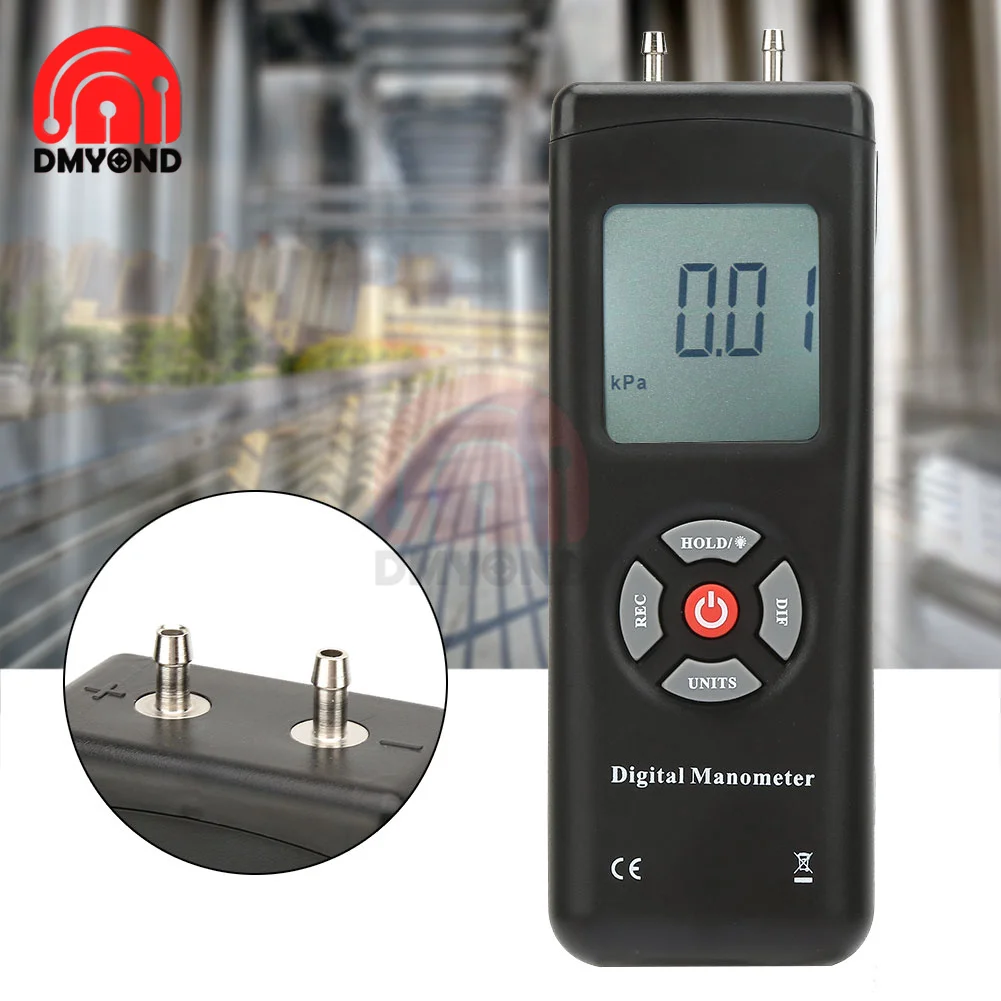 

TL100 Digital Pressure Gauge Handheld Differential Pressure Gauge Digital Pressure Meter Digital Manometer