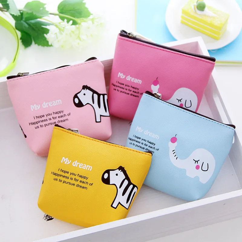 

New Cartoon Baby Elephant Coin Purse Children Small Zip Wallet Girl Kids Coin Money Card Holder Wallet Pouch Earphone Key Bags