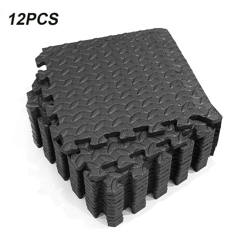 

12pcs Home Gym Exercise Floor Mat EVA Foam Protective Shock Absorbing Fitness Equipment Portable Interlocking Anti Slip Tiles