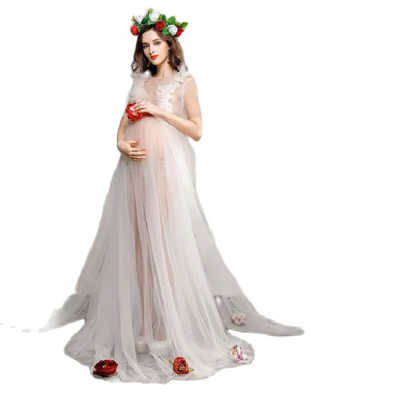 757 Europe and America Maternity Mommy Photo Clothing Fashion Pregnant Women Dress