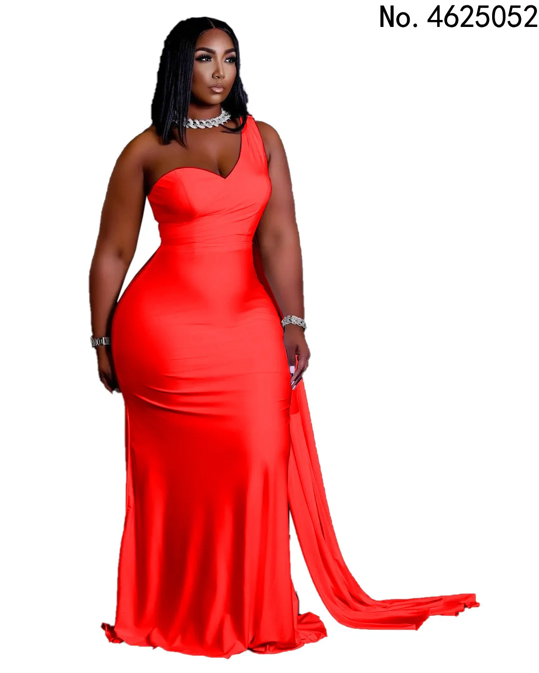 

Женское длинное однотонное платье на одно плечо, без рукавов, с асимметричным воротником, винтажные вечерние платья, летние платья