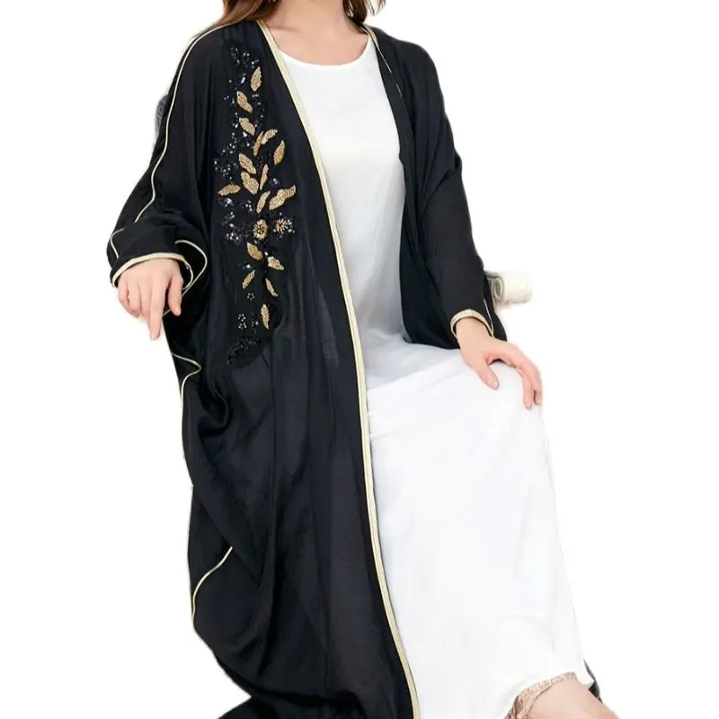 Muslim Abaya Dubai Dress Moroccan Caftan 2022 Batwing Sleeve Gulf Robe Loose Jalabiya Turkish Dresses Appliques Gown Islam