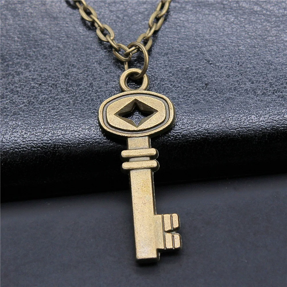 

Модное простое винтажное ожерелье в стиле ретро с подвеской в виде ключа в античном стиле бронзы 32x12 мм для женщин