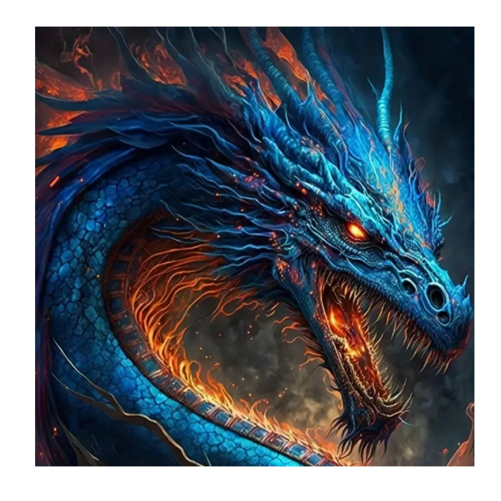 

LZAIQIZG DIY 5D Diamond Painting Dragon Animal Surprise Gift Handmade All Water Diamond